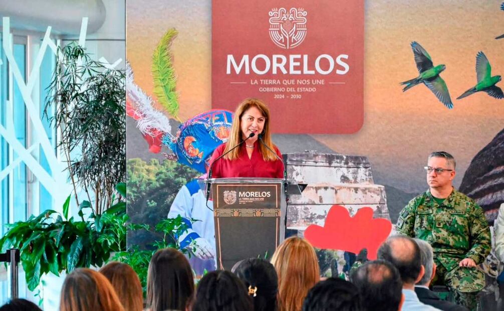 La gobernadora Margarita González Saravia encabezó la presentación de “Morelos Despega”. Foto: X (@margarita_gs)