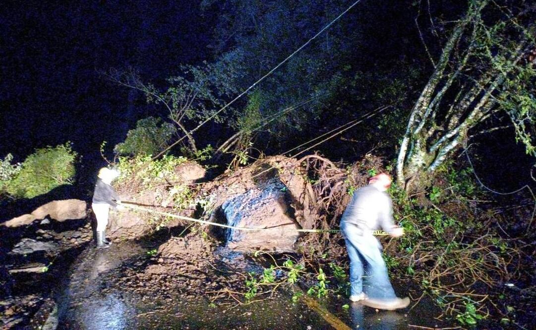Reportan derrumbes por lluvias intensas en varios municipios de Hidalgo. Foto: especial