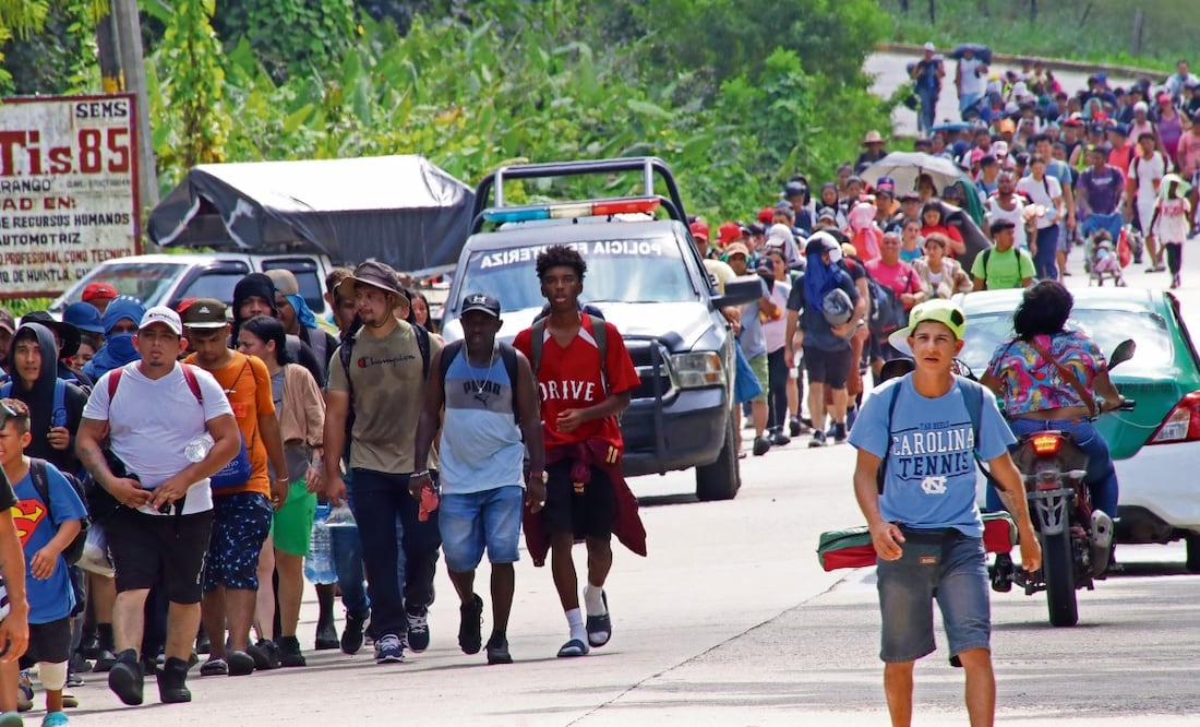 La caravana migrante contará con un operativo de seguridad para garantizar el orden y la protección de todas las familias en su regreso a México por fiestas navideñas. Foto: Juan Manuel Blanco / EFE