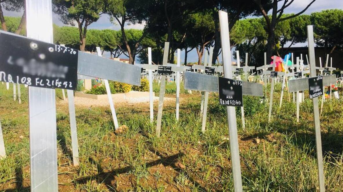"El jardín de los Ángeles" del cementerio Flaminio da Prima Porta en Roma. Foto: Cortesía / Diferenza Donna