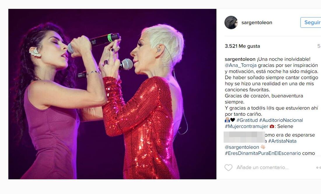 La cantante María León agradeció a la española en sus redes sociales (Instagram de María León)