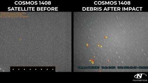 Telescopio capta desechos espaciales generados por el misil antisátelite ruso