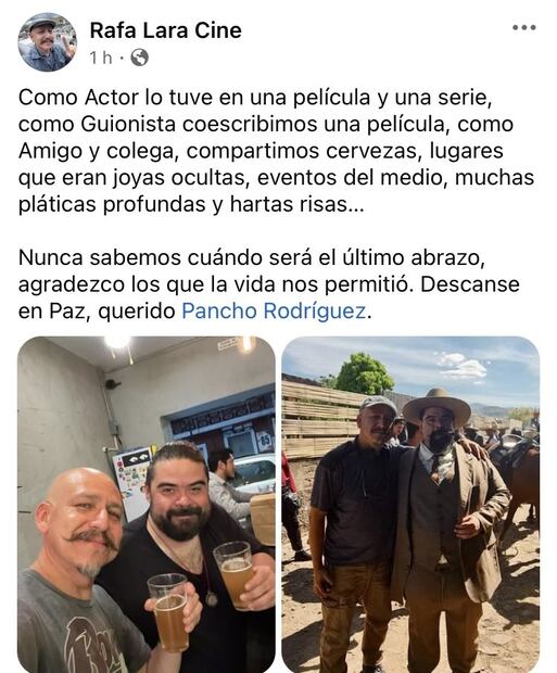 El realizador Rafa Lara despide a Pancho Rodríguez.