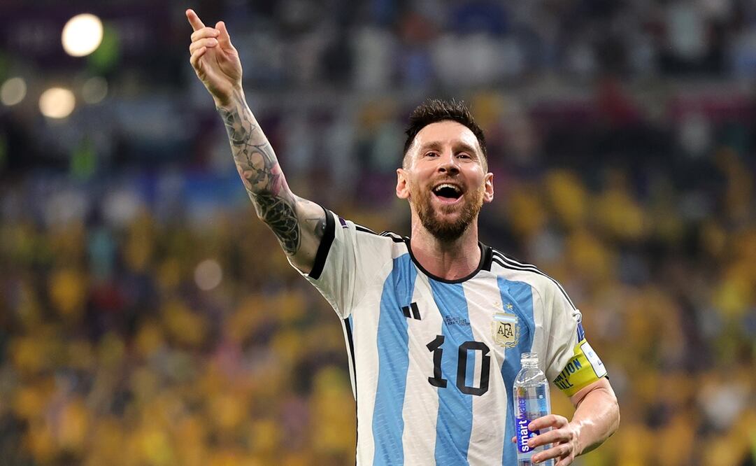 Lionel Messi festejando el triunfo argentino sobre Australia / Foto: EFE