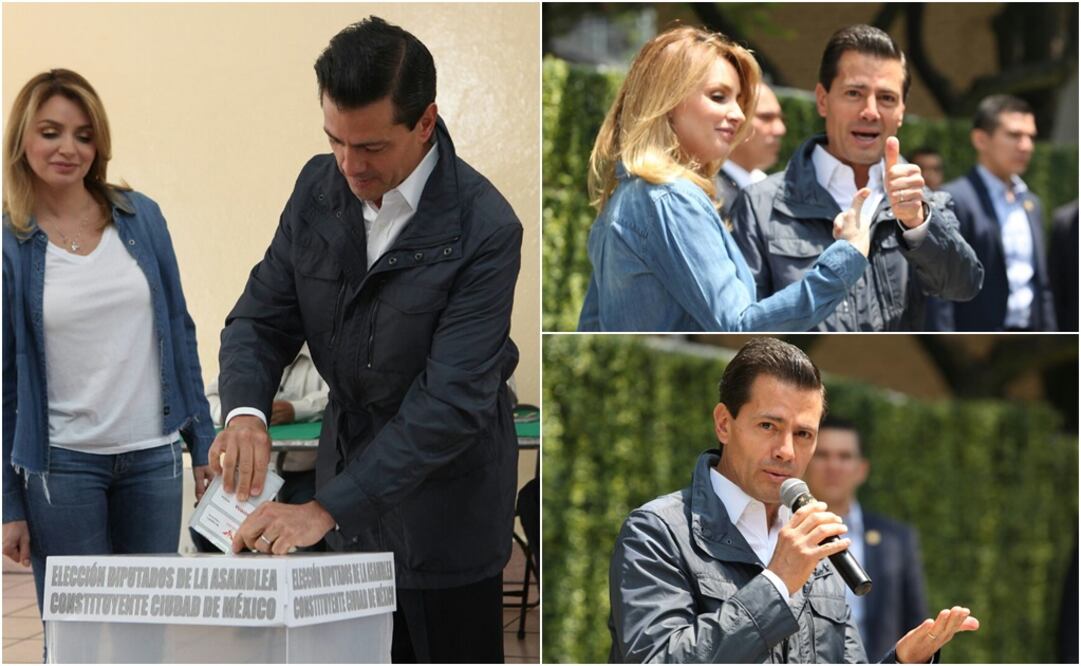 Tras emitir su voto en la Ciudad de México, el Presidente de la República, Enrique Peña Nieto, reportó incidentes menores en los comicios y llamó a hacer de este domingo una “fiesta por la democracia”. Foto: Lucía Godínez/ EL UNIVERSAL