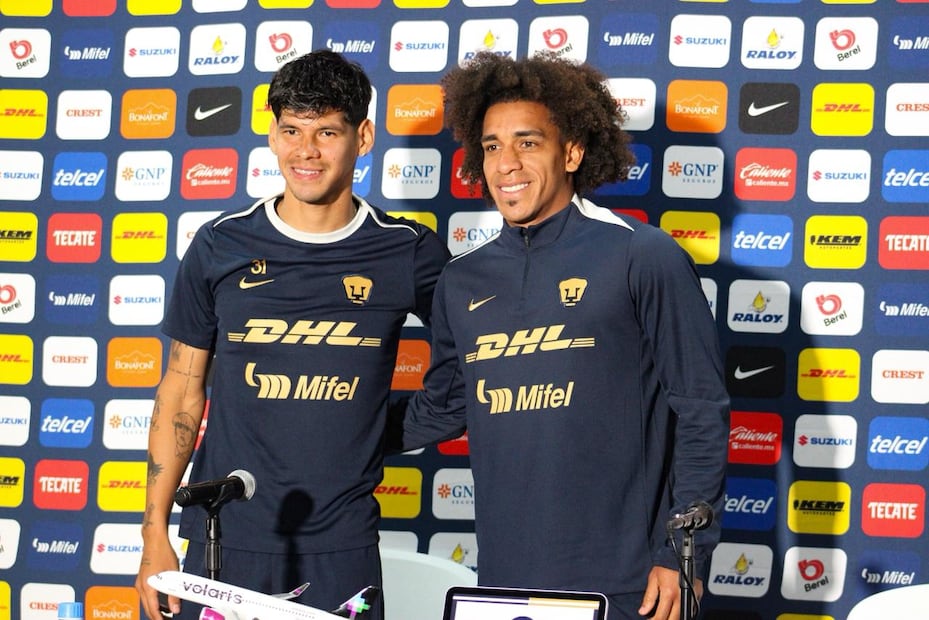 Robert Morales y Adalberto Carrasquillla en conferencia de prensa con Pumas, previo a la Jornada 4 del Clausura 2026 - Foto: Maritza Villagómez/EL GRÁFICO