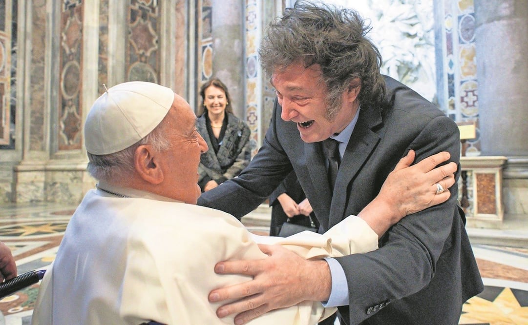El papa Francisco se reunió con el presidente argentino Javier Milei. Foto: EFE