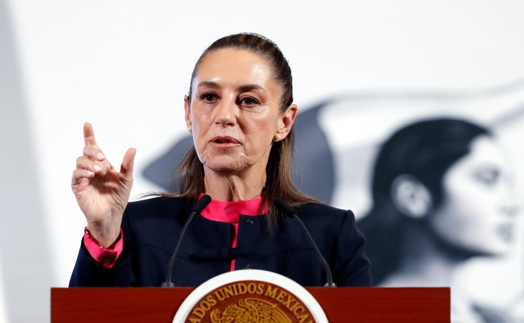 Claudia Sheinbaum en su conferencia matutina del 31 de marzo de 2025. Foto: EFE/ Mario Guzmán