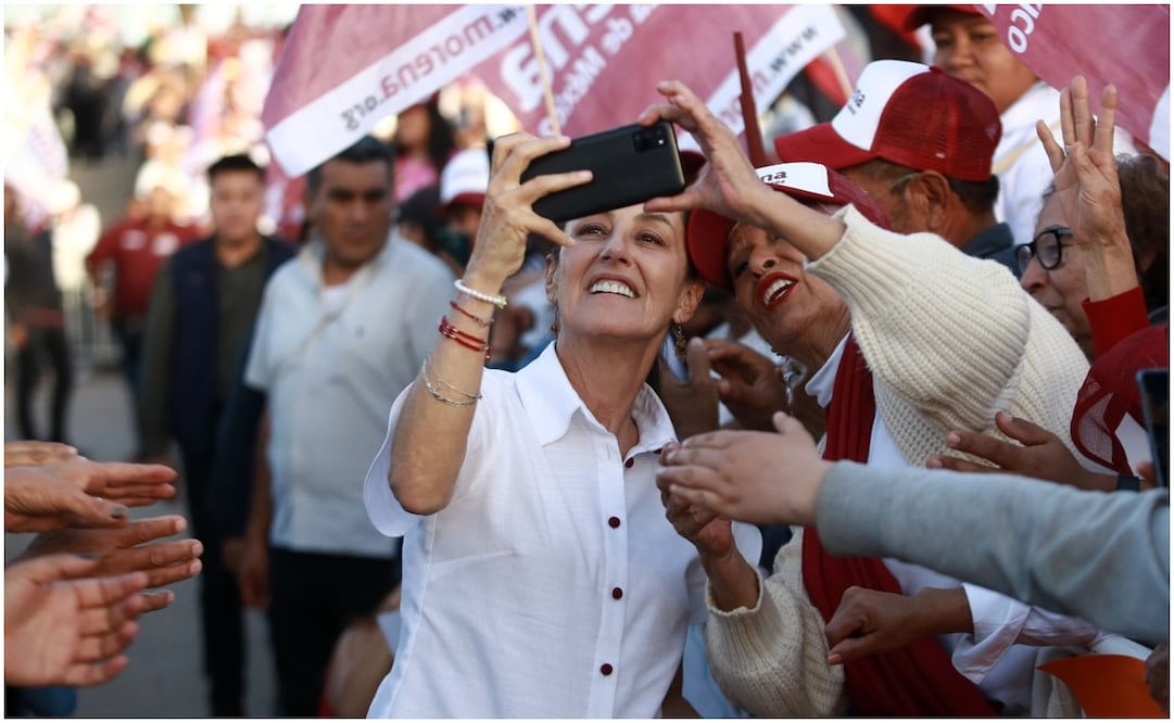 Claudia Sheinbaum en su mitin de campaña en Ciudad Juárez. Foto: Christian Torres/ EL UNIVERSAL