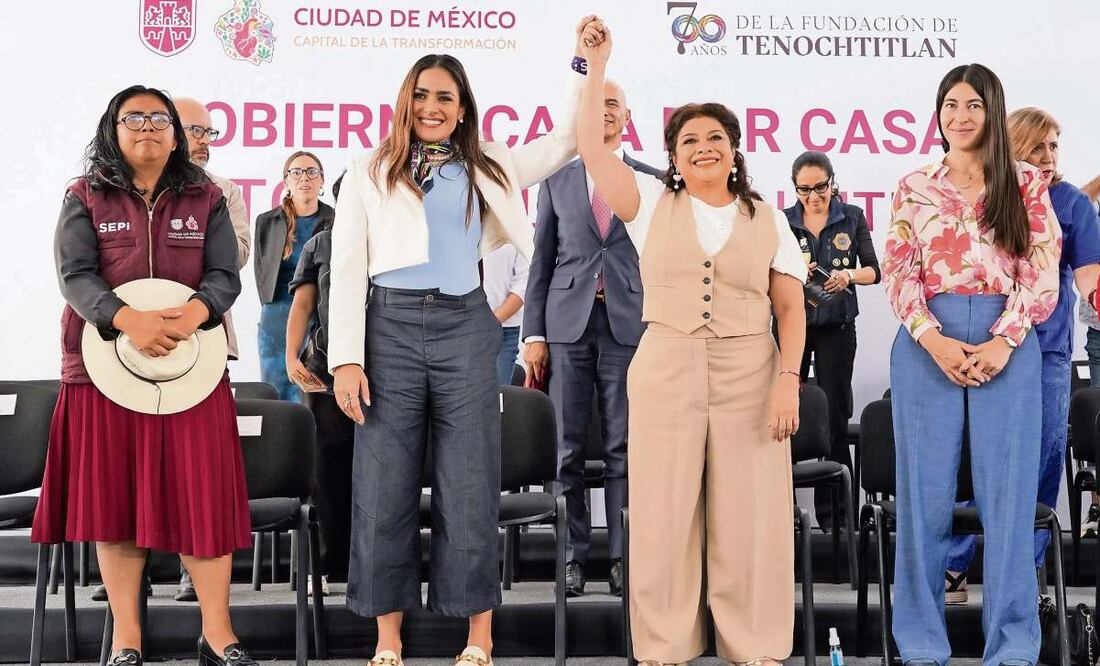 La edil Alessandra Rojo recibió a la jefa de Gobierno, Clara Brugada, quien por segunda ocasión realizó el Casa por Casa en la alcaldía Cuauhtémoc. (14/03/2025) Foto: Especial