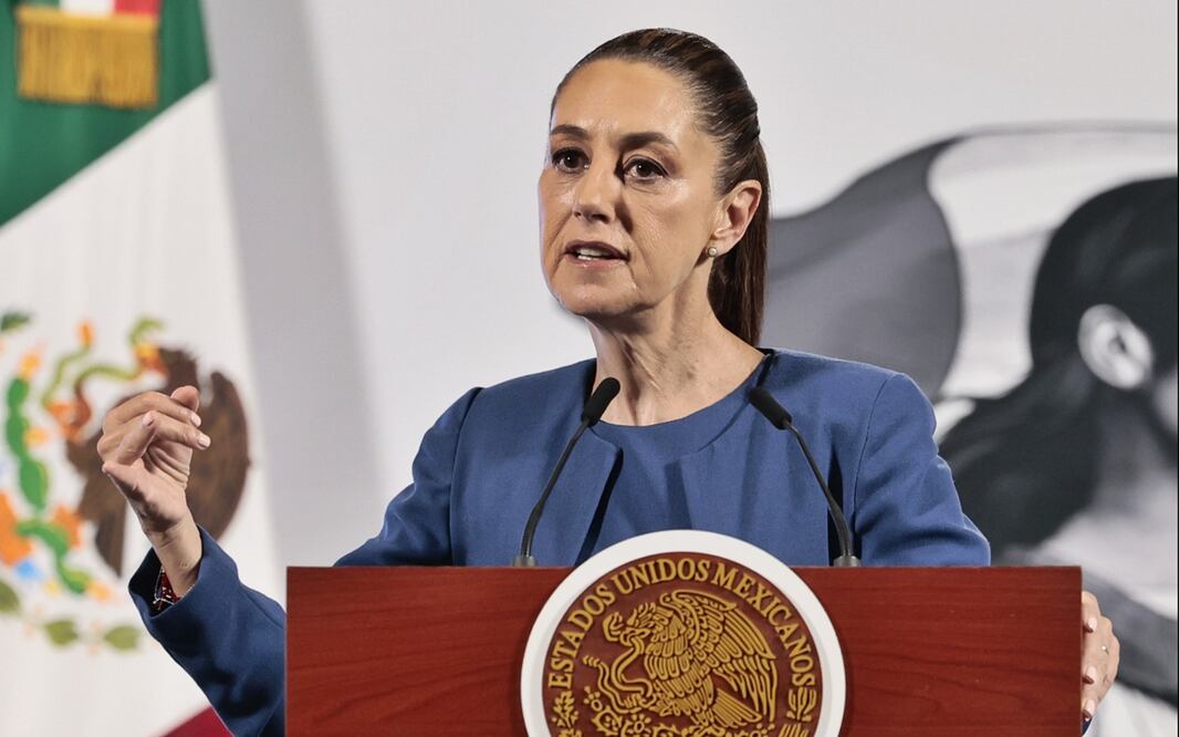 Claudia Sheinbaum en la mañanera del 26 de marzo de 2025. Foto: EFE