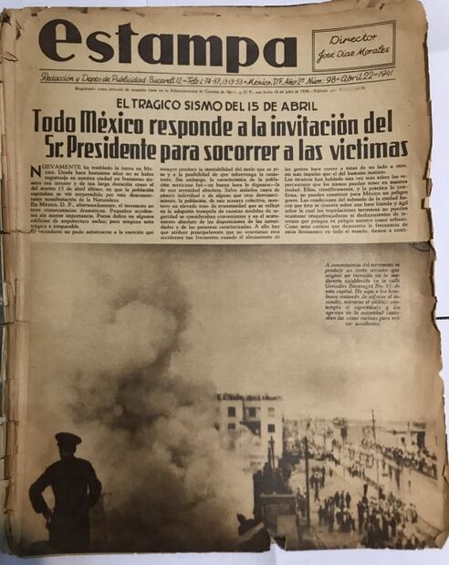 La Revista “Estampa” reportaba los daños que el sismo de 1941 ocasionó al Edificio Corcuera. Crédito: Colección Villasana-Torres.