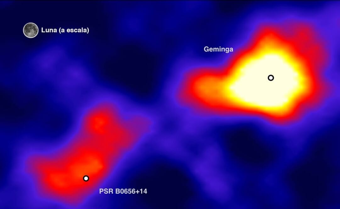  Geminga y Mongem son pulsares con una nube de gas que han sido estudiados por los especialistas con el Observatorio HAWC, en el volcán Sierra Negra en Puebla. (Foto: UNAM).