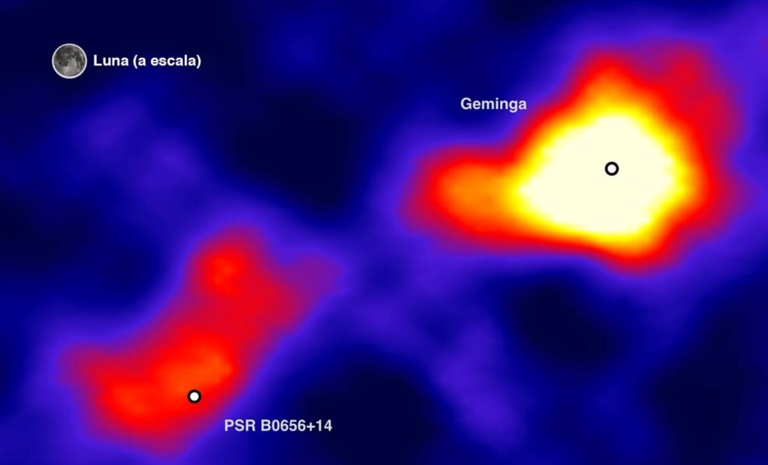 Geminga y Mongem son pulsares con una nube de gas que han sido estudiados por los especialistas con el Observatorio HAWC, en el volcán Sierra Negra en Puebla. (Foto: UNAM).
