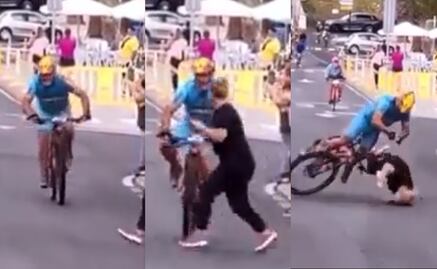 Ciclista terminó hospitalizado con traumatismo de cráneo tras atropellar a una mujer que se le cruzó