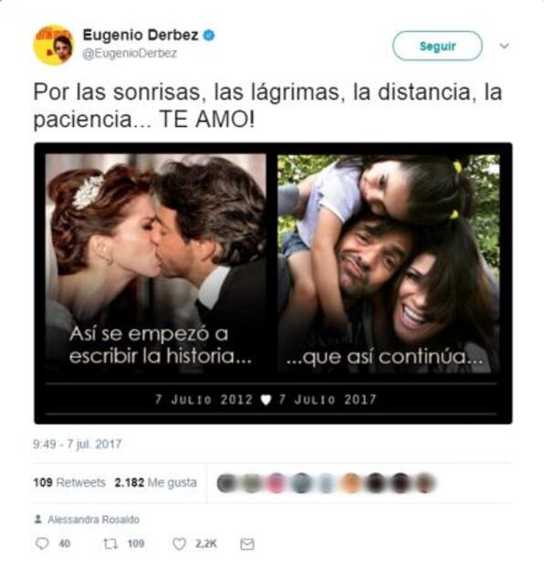 Eugenio Derbez y Alessandra Rosaldo comparten su amor
