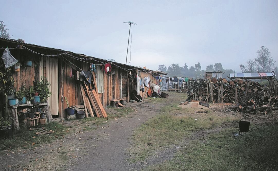 Familias desplazadas de Ndoyonuyuji, municipio de San Esteban Atatlahuca, han adaptado pequeños cuartos de lámina y madera, porque no podían seguir en los albergues ya que la convivencia se complicaba. Foto: Juana García / EL UNIVERSAL