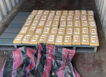 Decomisan en aduana de Ensenada casi 50 kilos de cocaína proveniente de Rusia
