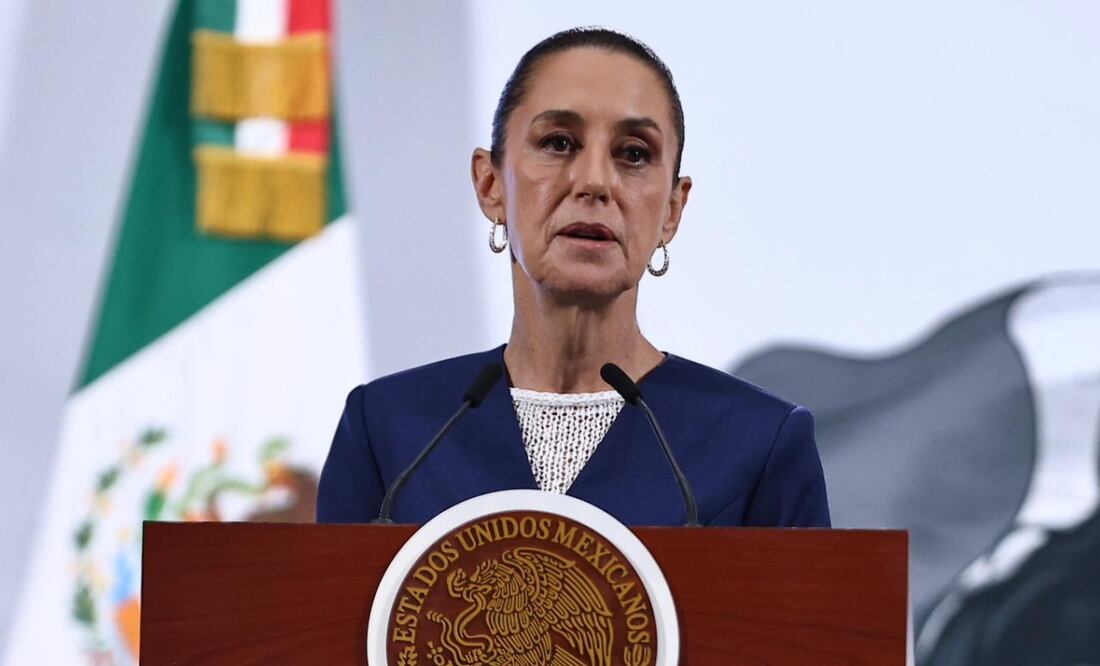 La Presidenta Claudia Sheinbaum en la Conferencia del Pueblo en Palacio Nacional. Fotos: Berenice Fregoso / EL UNIVERSAL