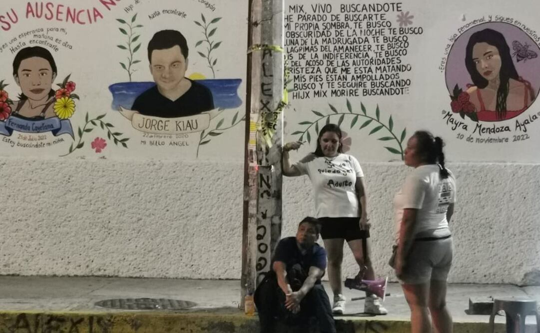 Los hechos ocurrieron esta tarde, cuando integrantes del colectivo "Madres Buscadoras de Quintana Roo" terminaban de pintar y retocar murales de sus hijas e hijos. Foto: especial