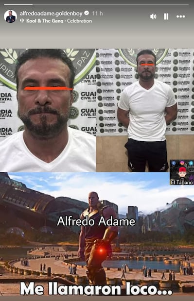 Alfredo Adame  reacciona con este meme a la detención de “El Patrón”, quien es acusado de presunta violencia familiar.