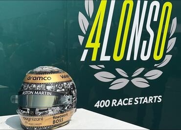 Fernando Alonso celebra con casco especial para México sus 400 Grandes Premios