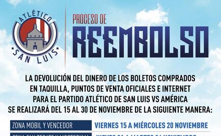San Luis anuncia proceso de reembolso para el partido ante América