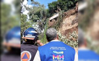 Alcaldía Miguel Hidalgo trabaja para mitigar riesgos por derrumbe en Bosques de la Reforma; buscan reabrir la vialidad lo más pronto posible