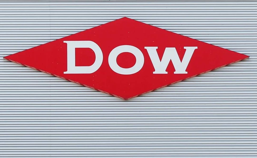 El logo corporativo de la empresa Dow, en Midland, Michigan, el 2 de agosto de 2019. Foto: AP