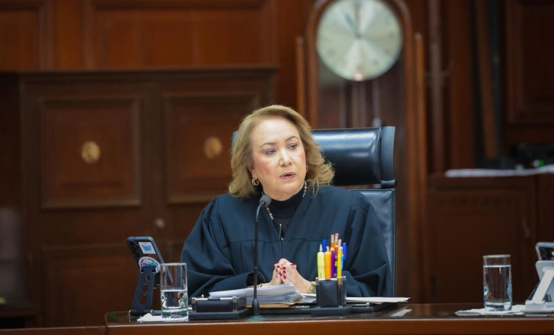 La ministra Yasmín Esquivel Mossa en sesión del pleno de la Suprema Corte de Justicia de la Nación este martes 4 de noviembre de 2025. Foto: Especial