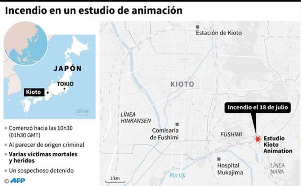 “¡Van a morir!” gritó hombre que incendió estudio de animación de Japón
