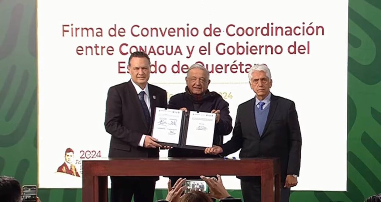 Firma del convenio. Foto: captura de pantalla