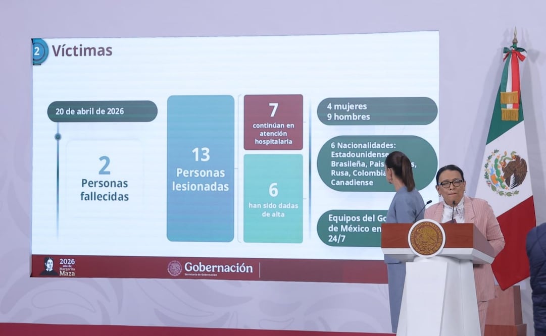 Rosa Icela Rodríguez, secretaria de Gobernación, en la Mañanera del Pueblo del 21 de abril de 2026 en Palacio Nacional. Foto: Gabriel Pano/ EL UNIVERSAL