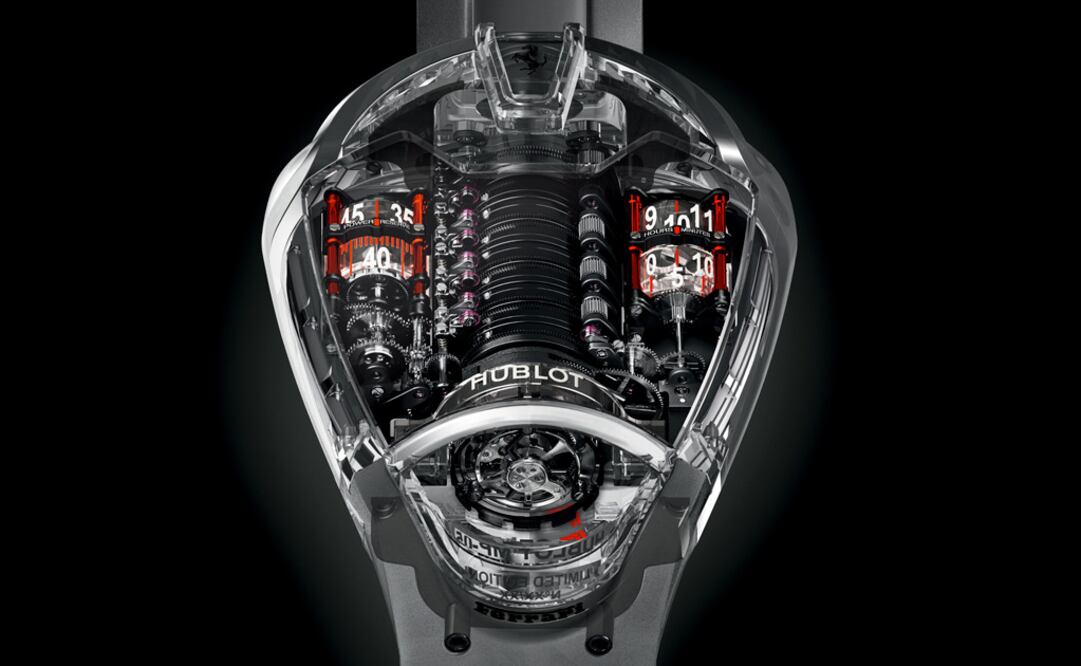 Hublot MP05 LaFerrari Sapphire. La primera incursión de Hublot en este mundo ha sido un desafío: 7 bloques trabajados en 600 horas.