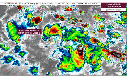 Se forma ciclón tropical Cinco-E en el Pacífico; prevén se intensifique a huracán Erick y afecte estas entidades