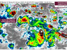 Se forma ciclón tropical Cinco-E en el Pacífico; prevén se intensifique a huracán Erick y afecte estas entidades
