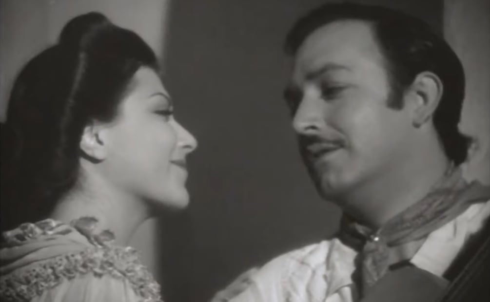 Jorge Negrete y Gloria Marín en la película "Carta de amor".