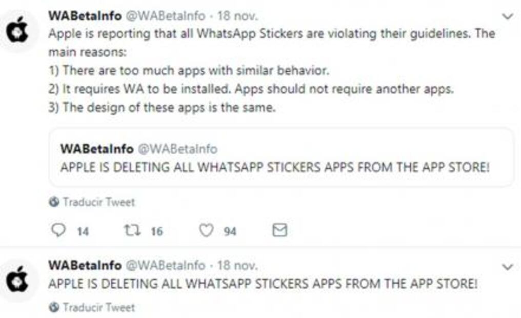 Adiós a los stickers de WhatsApp; Apple los saca de su AppStore
