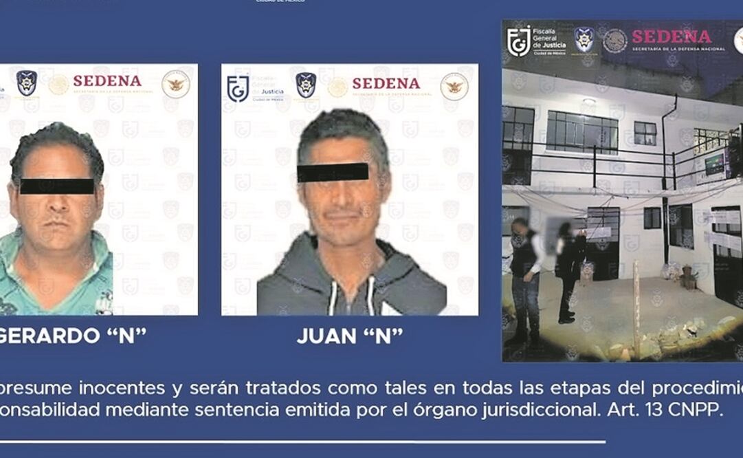 En el inmueble cateado en Coyoacán se detuvo a Gerardo “N”, de 31 años, y a Juan “N”, de 49. 