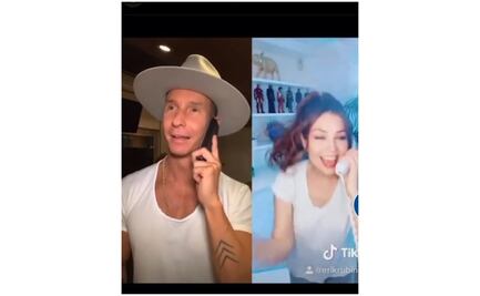 Thalía y Erik Rubín recrean romántica llamada de Timbiriche 