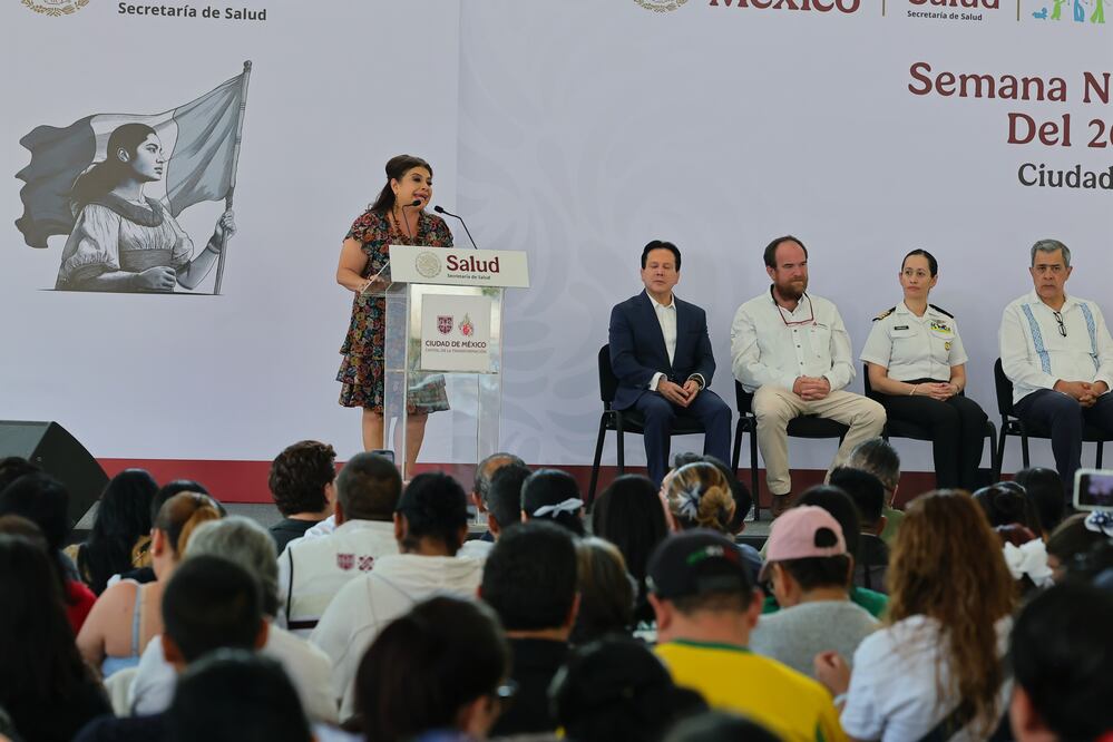 La jefa de gobierno, Clara Brugada encabezó la primera Semana Nacional de Vacunación 2025. Foto: Especial