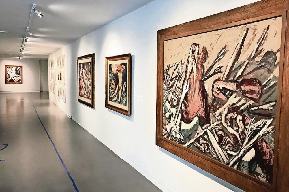 Pinturas del muralista José Clemente Orozco que serían exhibidas en el Museo Nacional de Bellas Artes de Santiago de Chile en 1973. (MAURICIO LÓPEZ ARCE. EL UNIVERSAL)