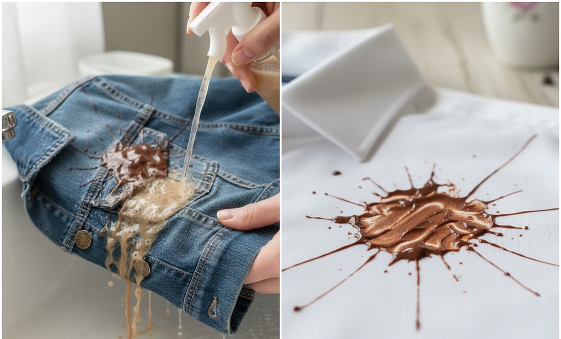 Manchas de chocolate: el truco infalible para quitarlas de la ropa sin arruinarla. Imagen: IA