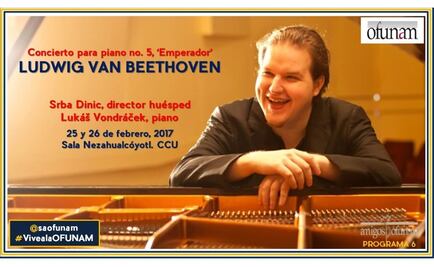 Lukás Vondrácek clausurará festival de piano en CU