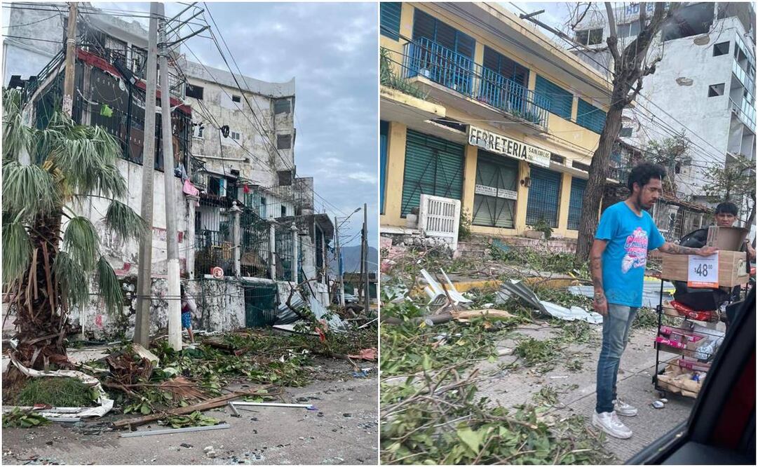 Destrucción de Huracán Otis en Acapulco. Foto: @Corasoun