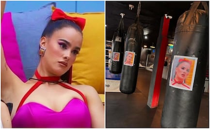 Tunden en redes a escuela de boxeo por promover violencia de género, al poner la cara de Gala Montes en sus costales