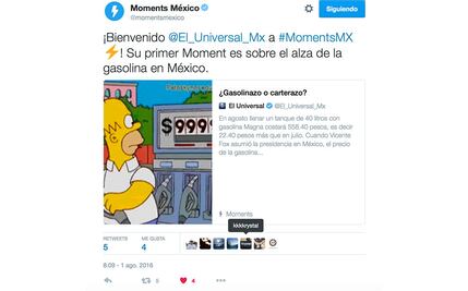 ¿Gasolinazo o carterazo?, el primer 'Momento' de EL UNIVERSAL en Twitter