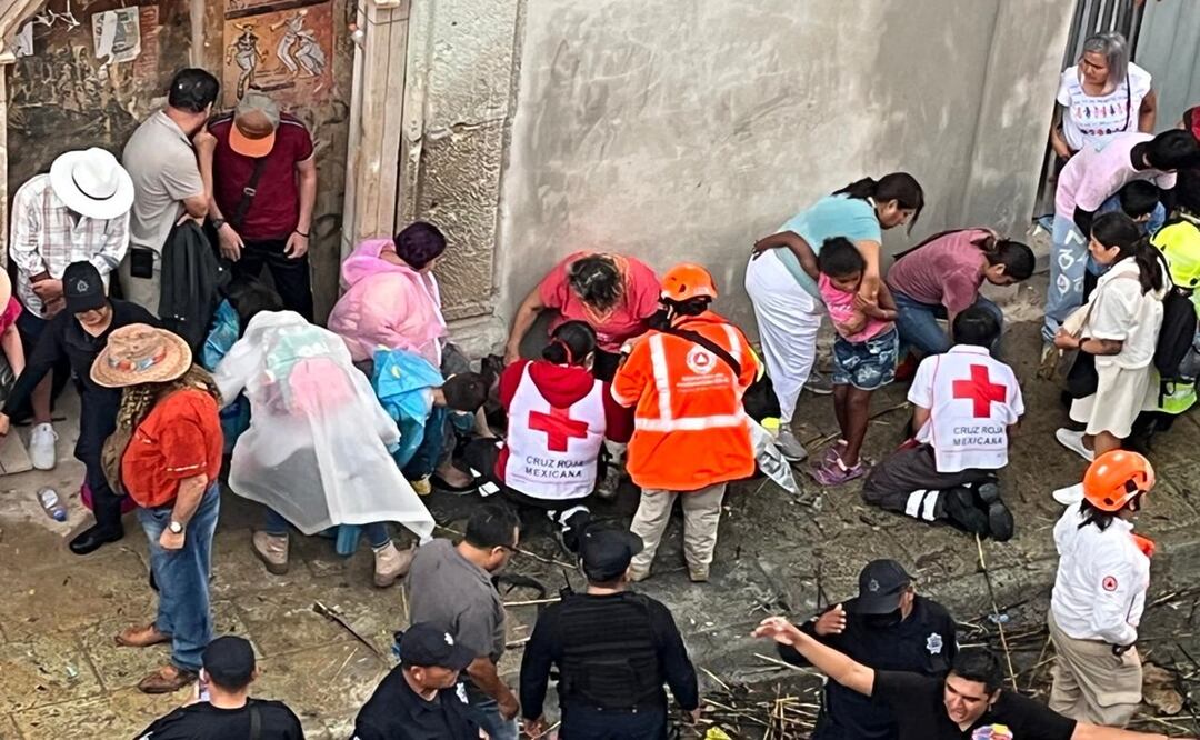 Explosión de pirotecnia en Convite de Oaxaca deja siete personas heridas previo a la Guelaguetza. Foto: Fernando Miranda