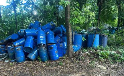 Guardia Nacional deshabilita laboratorio clandestino de drogas sintéticas en Chiapas; estaba oculto entre la maleza