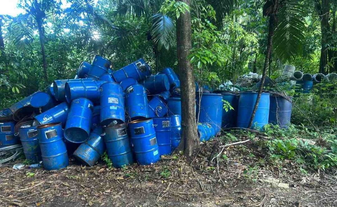 Guardia Nacional deshabilita laboratorio clandestino de drogas sintéticas en Chiapas. Foto: Especial